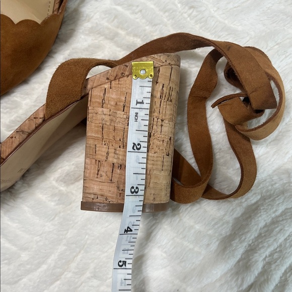 Marc Fisher “Piya” Suede Lace-Up Cork Block Heel Sandals | Tan | Sz 10 NWOB - Picture 7 of 10